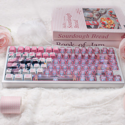 Mechatronics Assault Theme, PBT+PC Top Misty Pink Sublimation Creative Personalized Keycap Set