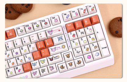 Pok é mon Theme Set Personalized Keycaps, Cute Pixel Style Mechanical Keyboard Cap PBT Five sided Heat Sublimation Original Factory Height