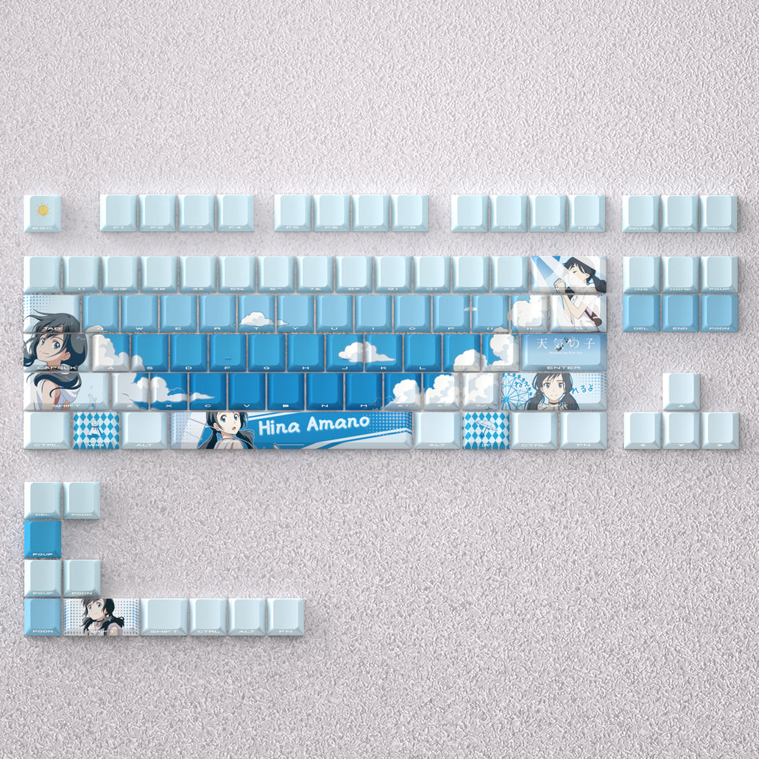 Weathering With You Theme Keycaps, Anime Game Creative Personalized Keycap Set PBT Material Original Factory Height Sublimation Printing