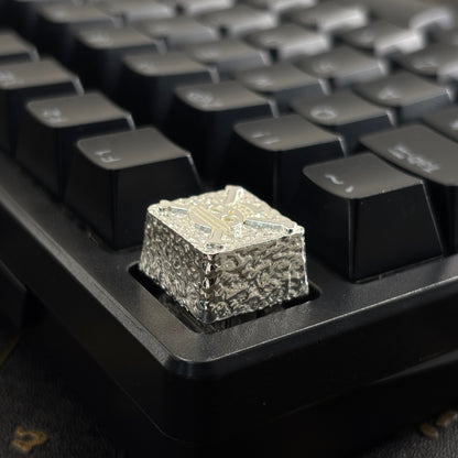 One Piece, grass hat Luffy logo, pure copper personalized keycaps, mechanical keyboard metal decorative keycaps