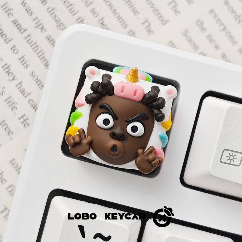 Gaze Brother, multi-color resin personalized keycaps, decorative keycaps