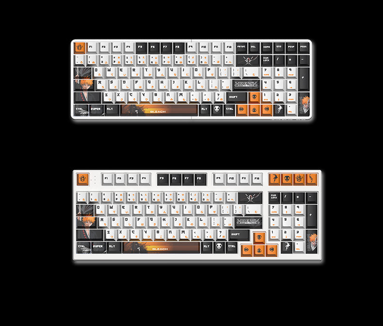 BLEACH theme, Kurosaki Ichigo, PBT material five sided sublimation, anime game series personalized set decorative keycaps