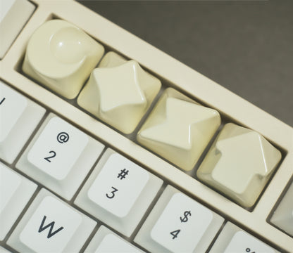 Metal spray simple and personalized keycaps, 1U geometric decorative keycaps, artistic keycaps