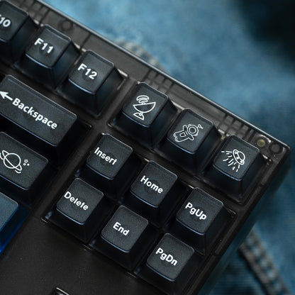 Interstellar themed keycap set, five sided frosted translucent PC keycap personalized customization PBT heat sublimation factory height