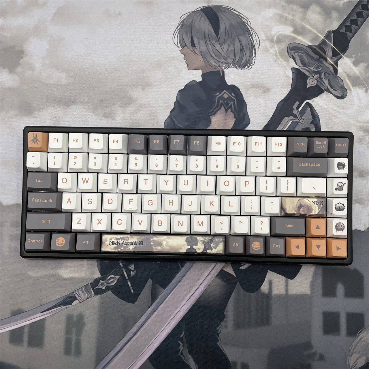 NieR: Automata themed series, PBT five sided sublimation keycaps cherry height, anime and game personalized keycaps set