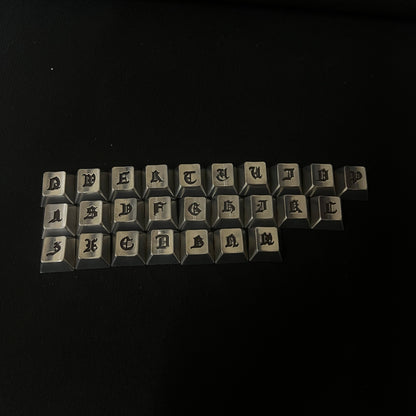 Gothic style metal cherry height 26 letter personalized niche keycap mechanical keyboard dedicated