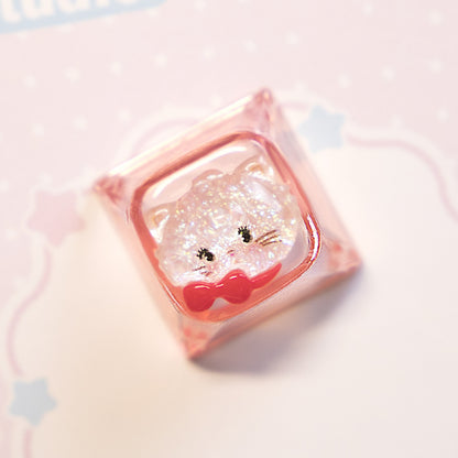 Mikko Transparent Keycaps Customized Fine Sparkling Pink Personalized Keycaps, Cute Pink Keyboard Decorative Keycaps