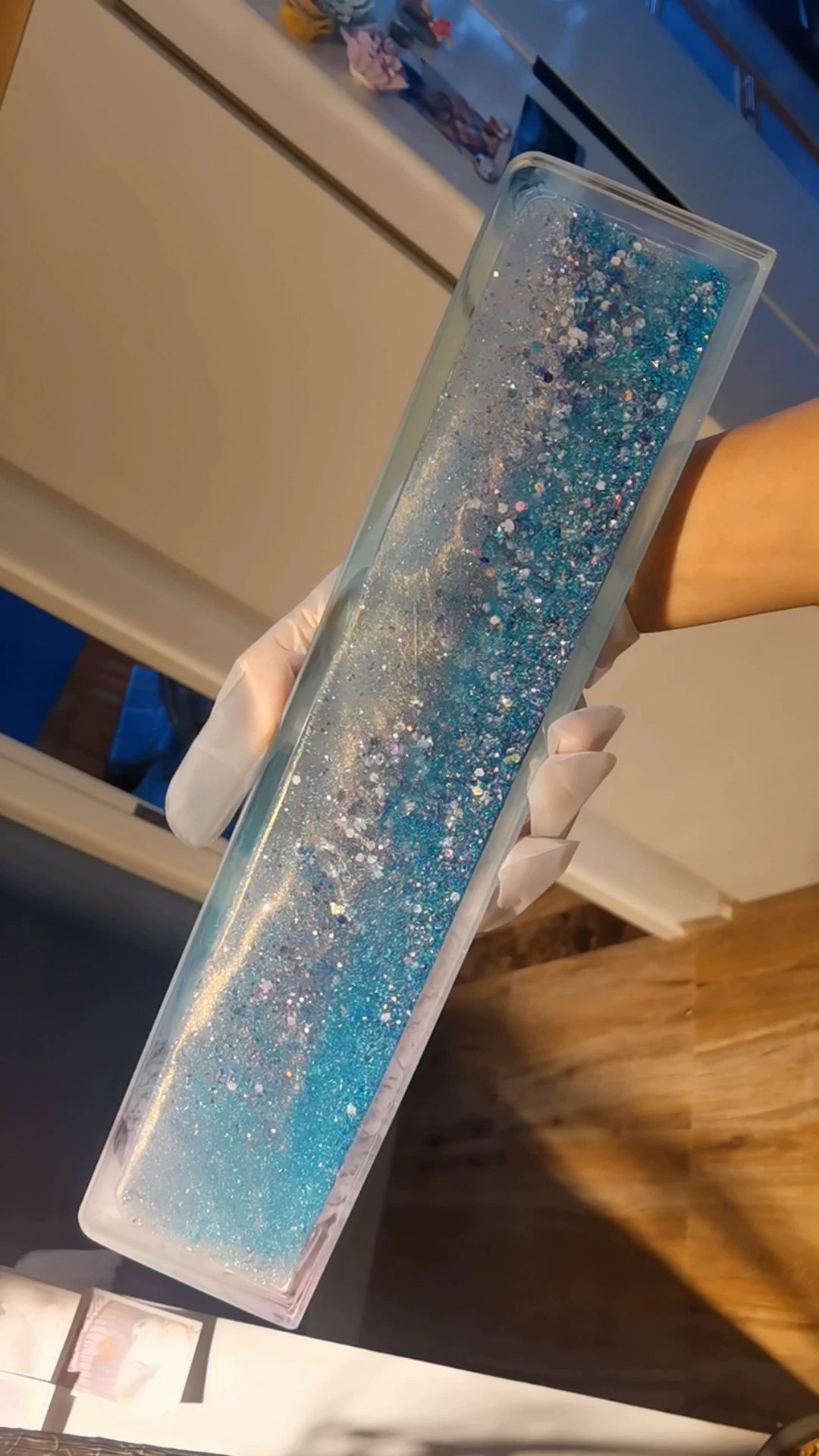 Flowing sand hand support. Image style named Sea Demon, handmade custom resin handle, keyboard accessories