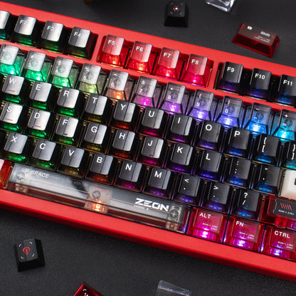 GUNDAM, ZAKU Warrior theme, original high PC transparent mechanical keyboard keycap UV printing creative personalized keycap set