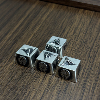 Chrome Hearts sterling silver oxide black style, full keyboard key positions, 925 sterling silver custom fashionable cultural keycaps, fashionable personalized art decoration keycaps