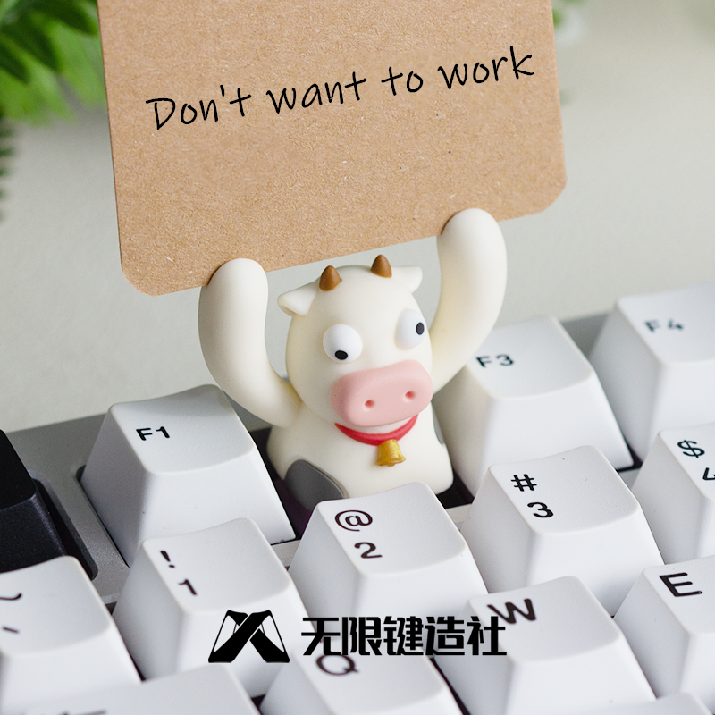 Workers protest against personalized keycaps with signs, multi-color resin molding, decorative art keycaps