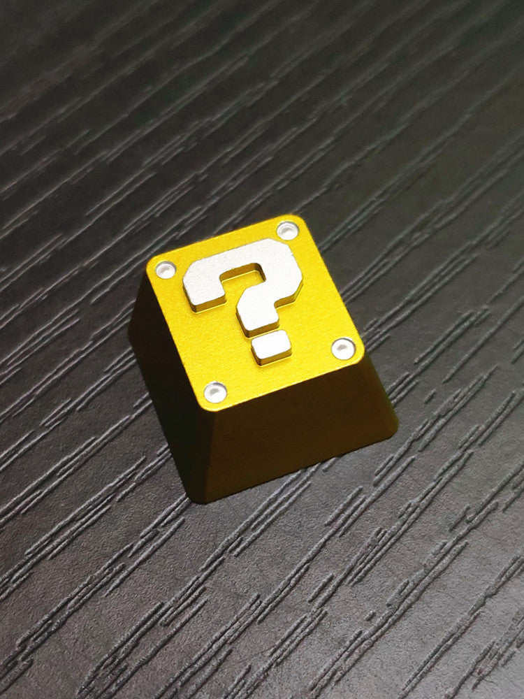 Super Mario question mark personalized metal keycaps mechanical keyboard peripherals creative anodized aluminum alloy keys