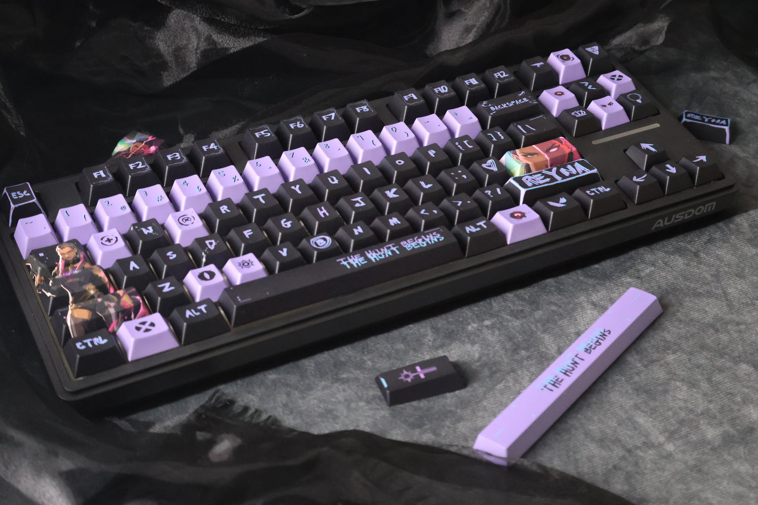 VALORANT, Vampire themed keycap anime game culture creativity peripheral mechanical keycap five sided thermal sublimation PBT material personalized keycap set