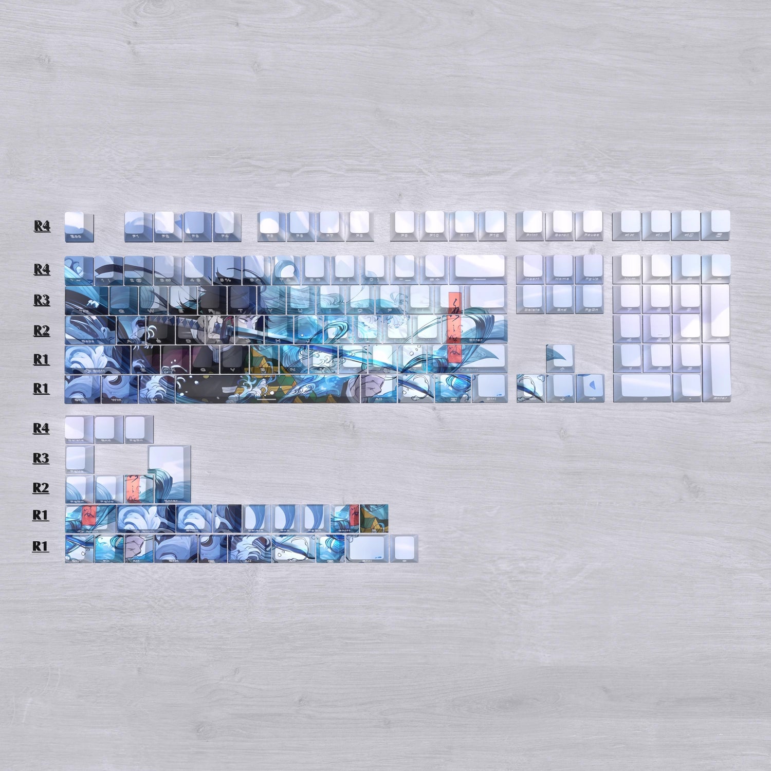 Demon Slayer Kimetsu No Yaiba Series, PBT Material Heat Sublimation Original Factory Height, Anime Game Culture Creative Personalized Keycap Set