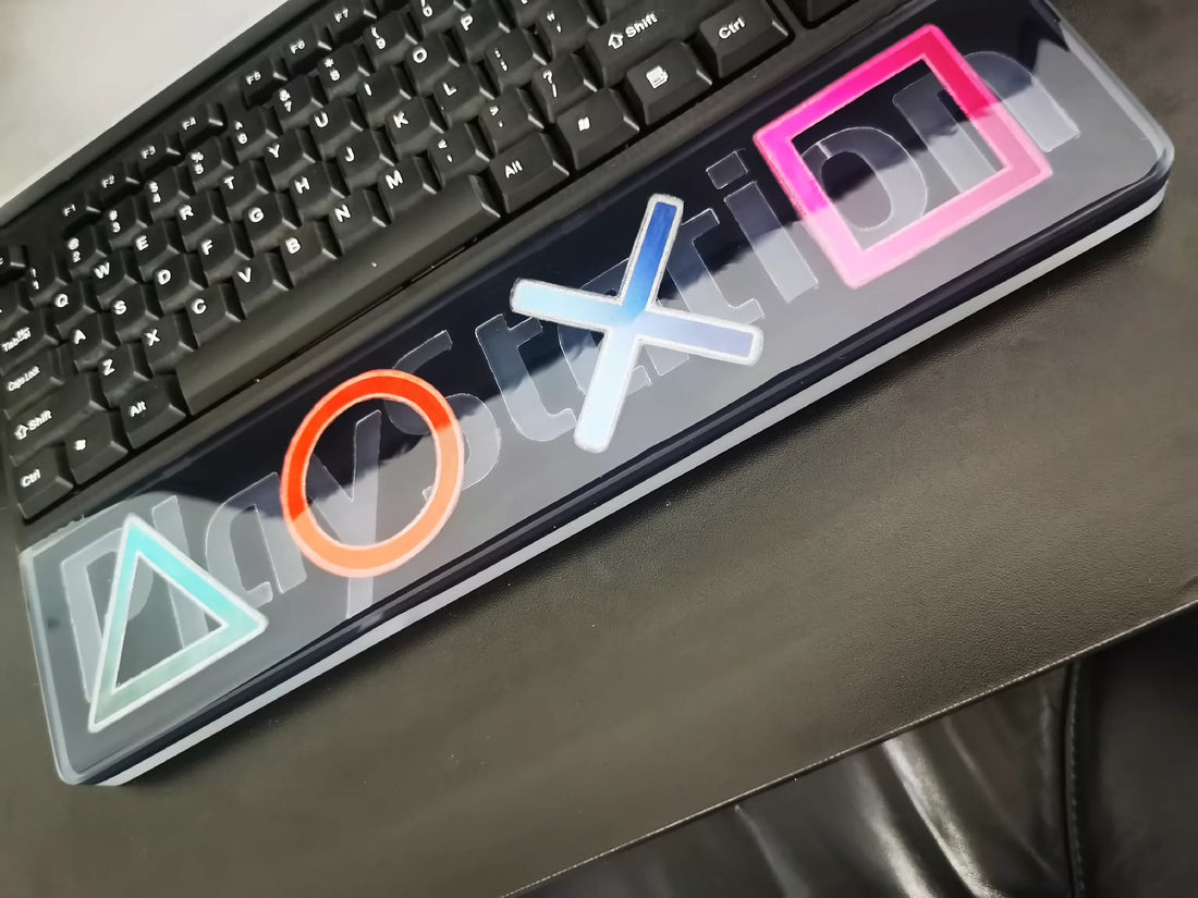 Playstation controller button glow in the dark, keyboard resin handle, palm rest, keyboard peripheral accessories