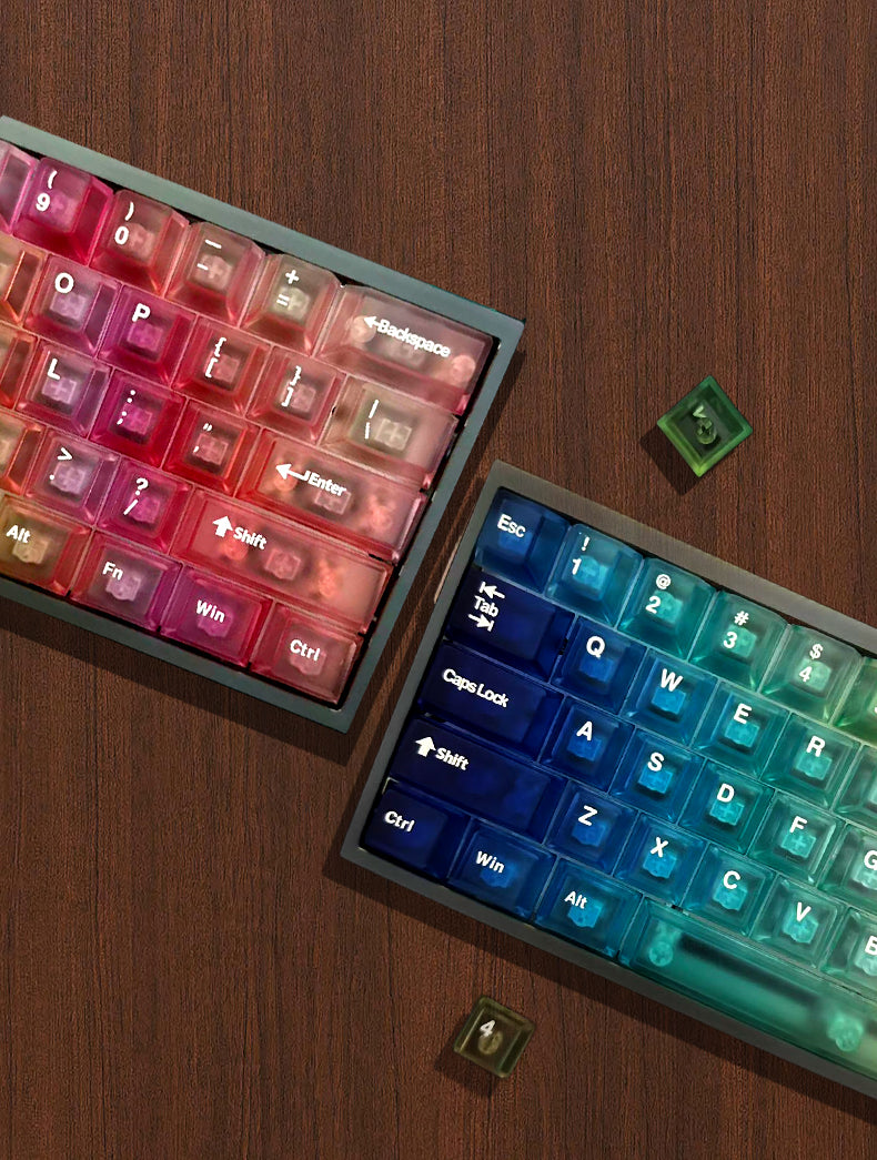 Rainbow Theme PC Transparent Original Factory Small Complete Set Side Carving Original Transparent Original Factory Height Keycap Set