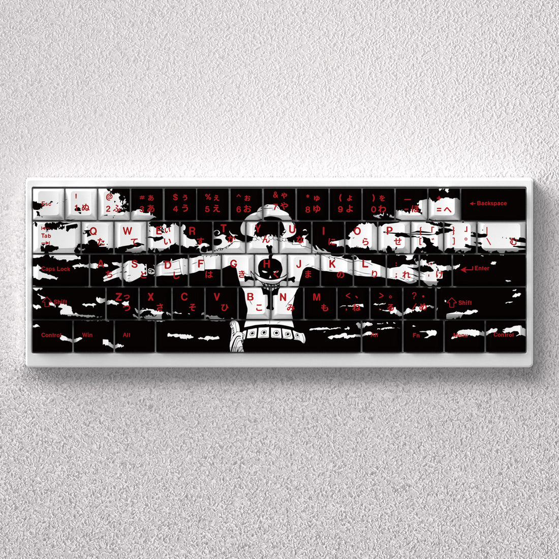 One Piece, Ace Keycap anime Theme Hot Sublimation Original Height PBT Material Set Keycap