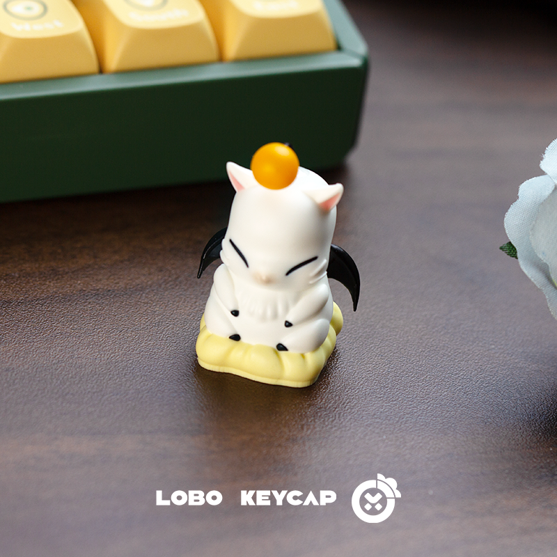 Final Fantasy VII ，Moogle， Multi colored resin molding, anime, game, creative culture, personalized keycaps