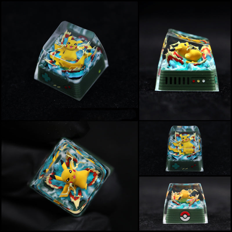 Pet Pok é mon Collection, Crystal Drops of Glue Material Artisankeycaps, Anime, Game, Culture, Creativity, Peripheral Decoration, Personalized Keycaps