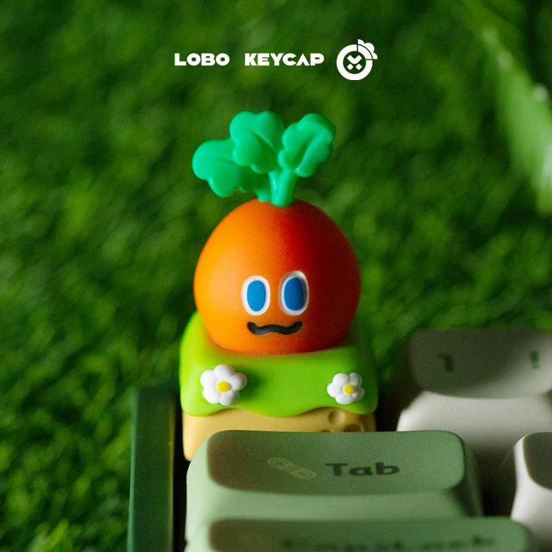 Mm carrot, multi-color resin personalized keycaps, cute and cultural creative keycaps with snap action