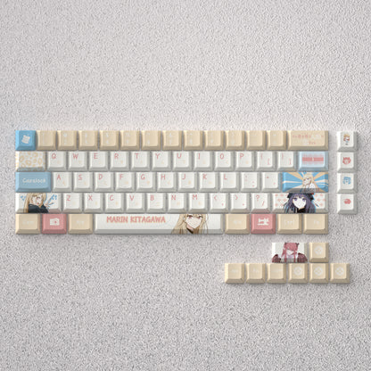 My Dress Up Darling Theme Keycaps, Kitagawa Marin Anime Game Creative Personalized Keycap Set PBT Material Original Factory Height Sublimation Printing
