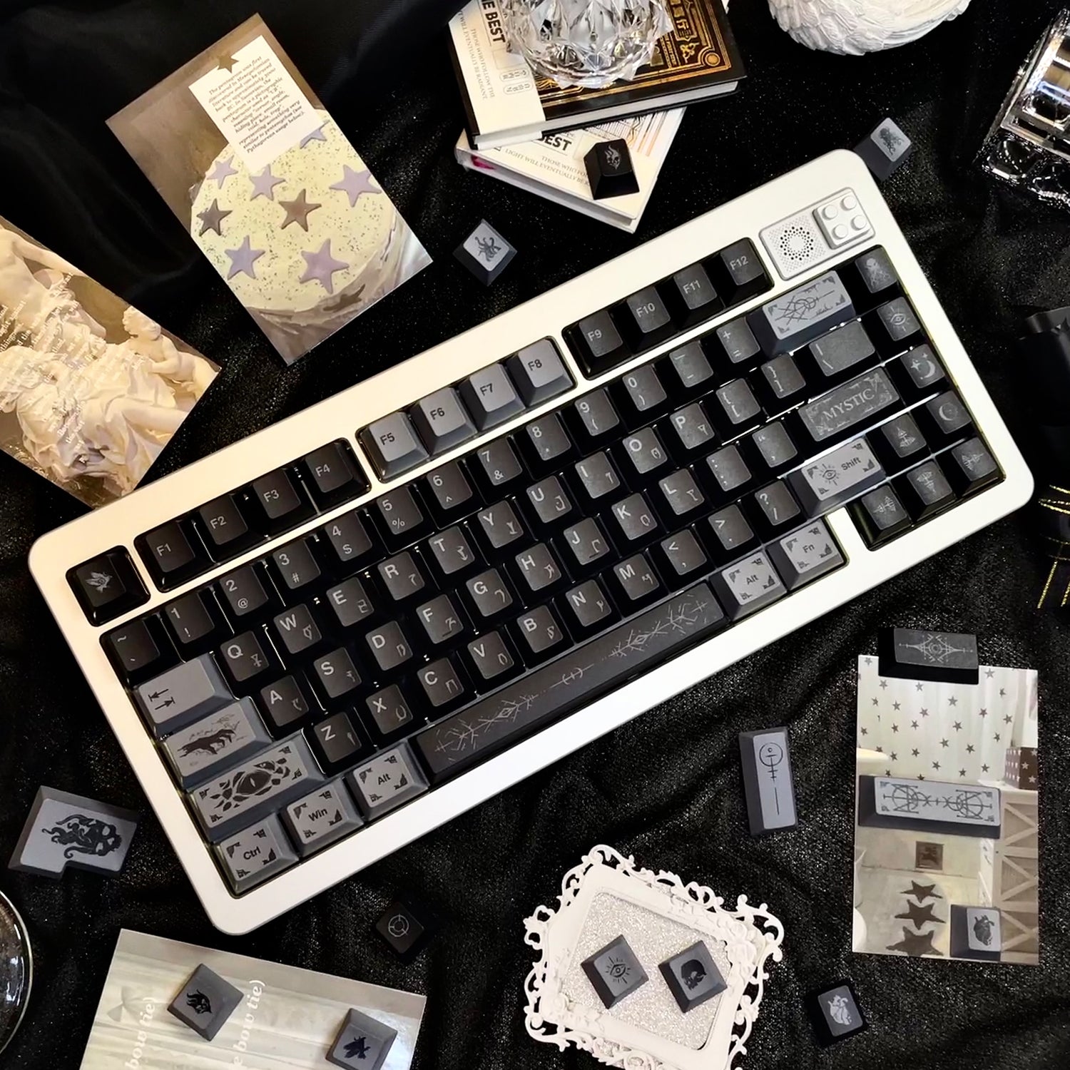 Mysterious subject themed keycap set, PBT original factory five sided heat sublimation customized keyboard personalized keycap set
