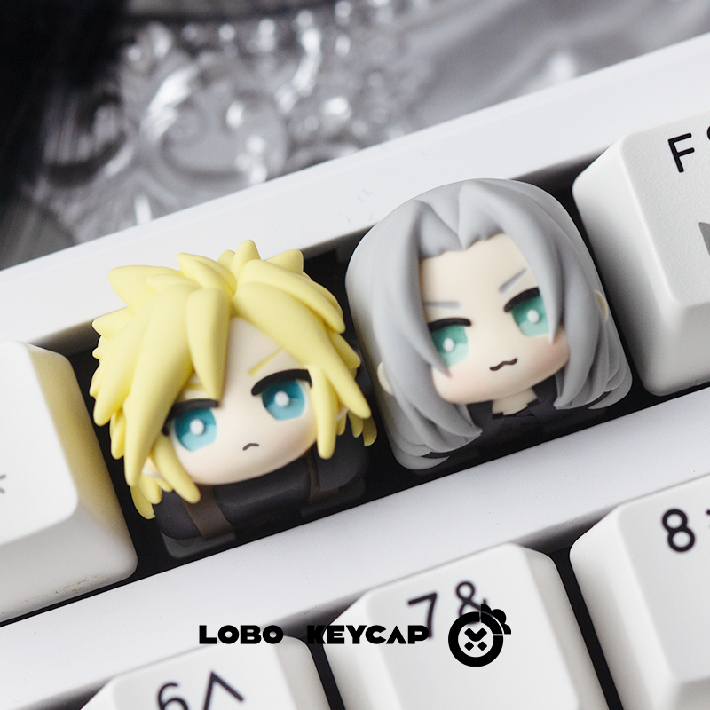 Final Fantasy series, multi-color resin personalized keycaps, decorative keycaps, anime and game character keycaps