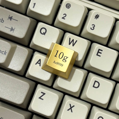10G golden keycaps! Zinc alloy material. Metal personalized keycaps, humorous prank keycaps, artistic keycaps.