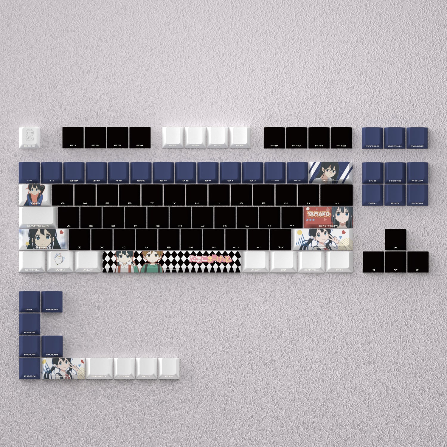 Tamako Market Theme, Kitashirakawa Tamako Anime Game Creative Personalized Keycap Set PBT Material Original Factory Height Sublimation Printing
