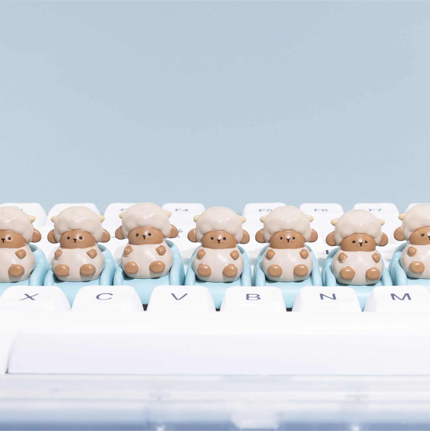 Leisure Time Theme, Small Animals Sitting on Sofa, Resin Spray Personalized Keycaps, Art Design Keycaps