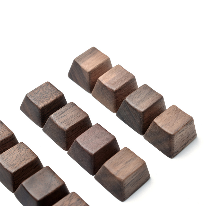 Black walnut， Personalized keycap mechanical keyboard with handmade solid wood OEM high engraving ESC space WSAD Enter key