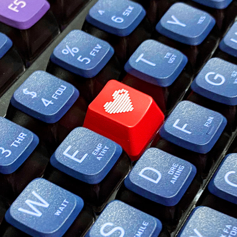 Transparent pixel heart, ABS plastic material, multiple key positions, personalized keycaps
