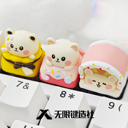 Original Candy Series Cute Candy House Mouse Personalized Custom Resin Single Key Cap