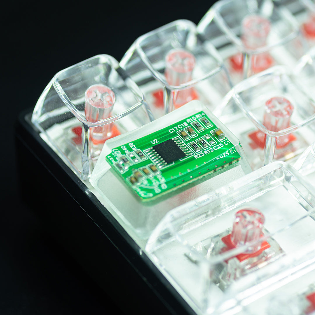 Circuit board design personalized keycaps Crystal drops of glue sealing circuit board decorative keycaps