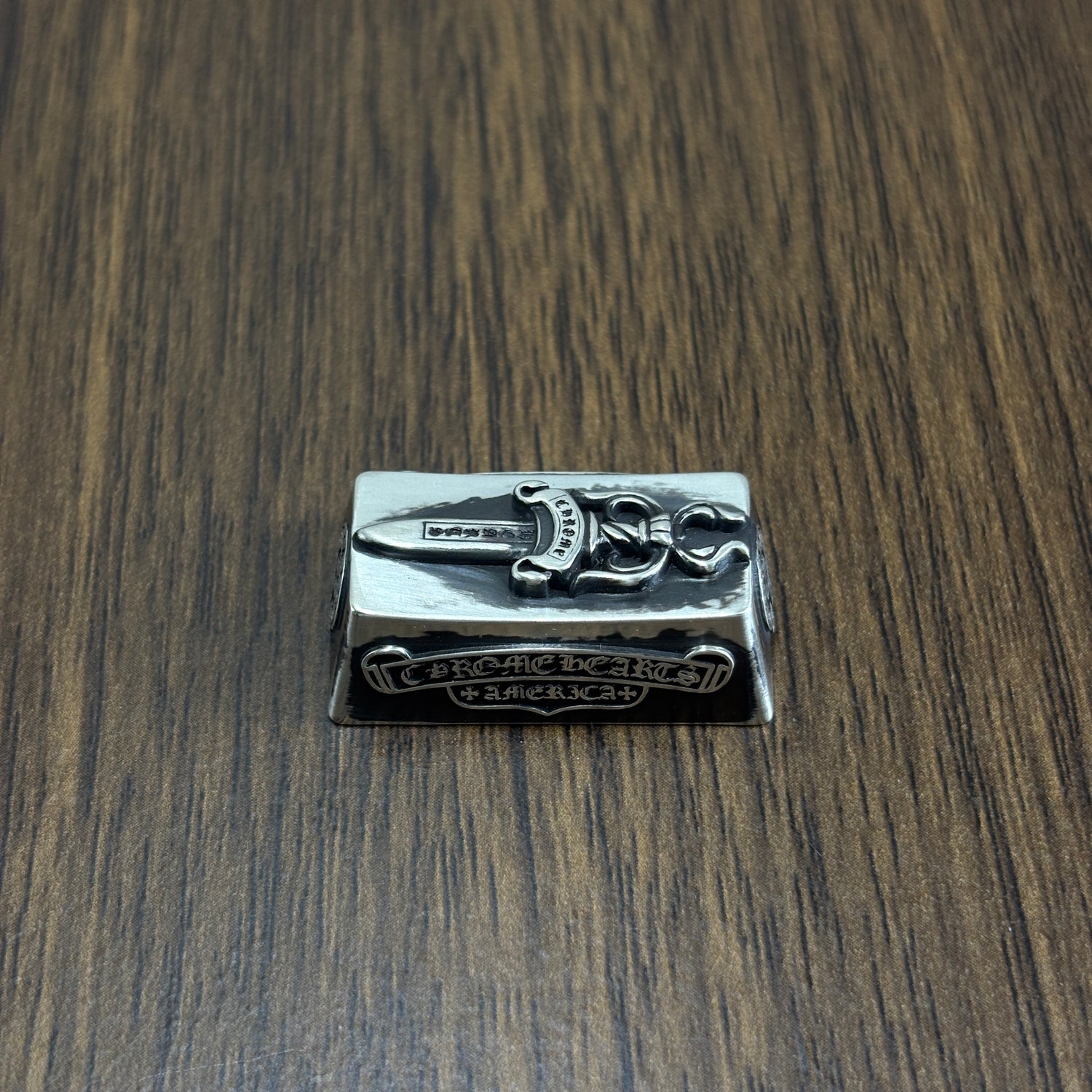 Chrome Hearts sterling silver oxide black style, full keyboard key positions, 925 sterling silver custom fashionable cultural keycaps, fashionable personalized art decoration keycaps