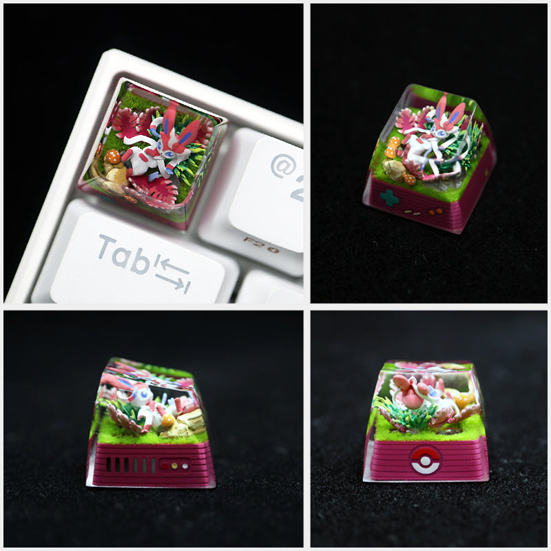 Pet Pok é mon Collection, Crystal Drops of Glue Material Artisankeycaps, Anime, Game, Culture, Creativity, Peripheral Decoration, Personalized Keycaps