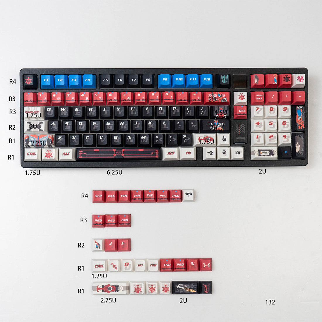 Masked Rider Kabuto mechanical keyboard keycaps anime personality PBT heat sublimation original factory height set keycaps.
