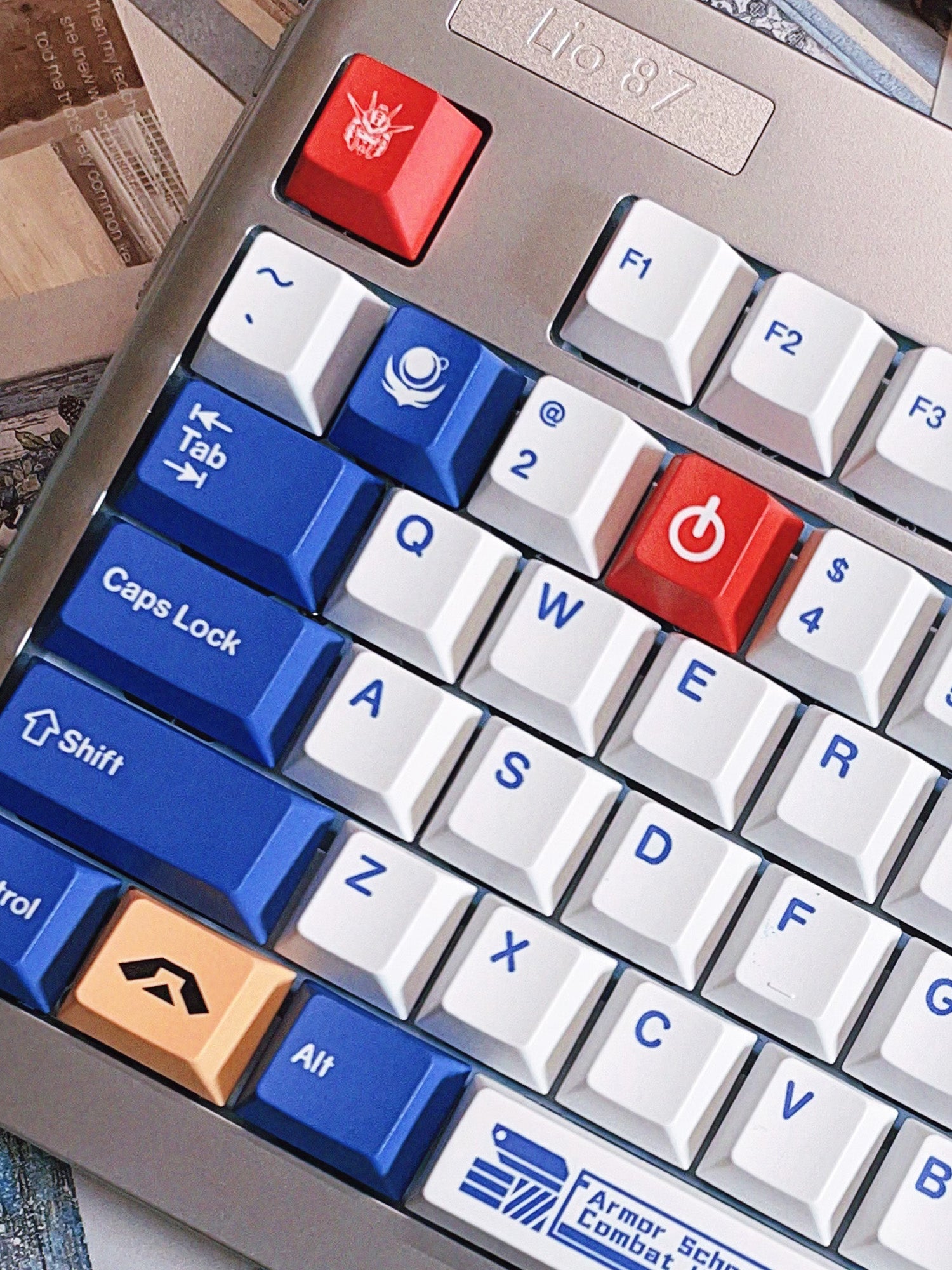 Mobile Suit Gundam themed mecha style keycap anime peripheral mechanical keycap five sided thermal sublimation PBT personalized keycap set