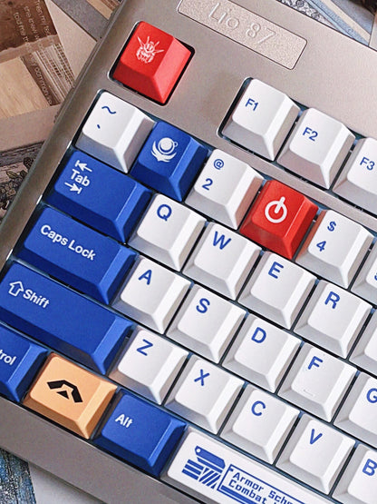 Mobile Suit Gundam themed mecha style keycap anime peripheral mechanical keycap five sided thermal sublimation PBT personalized keycap set