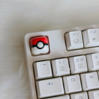 Pok é Ball, POLYMER CLAY material handmade 1U personalized keycap. Anime game props, peripheral culture, creative keycaps