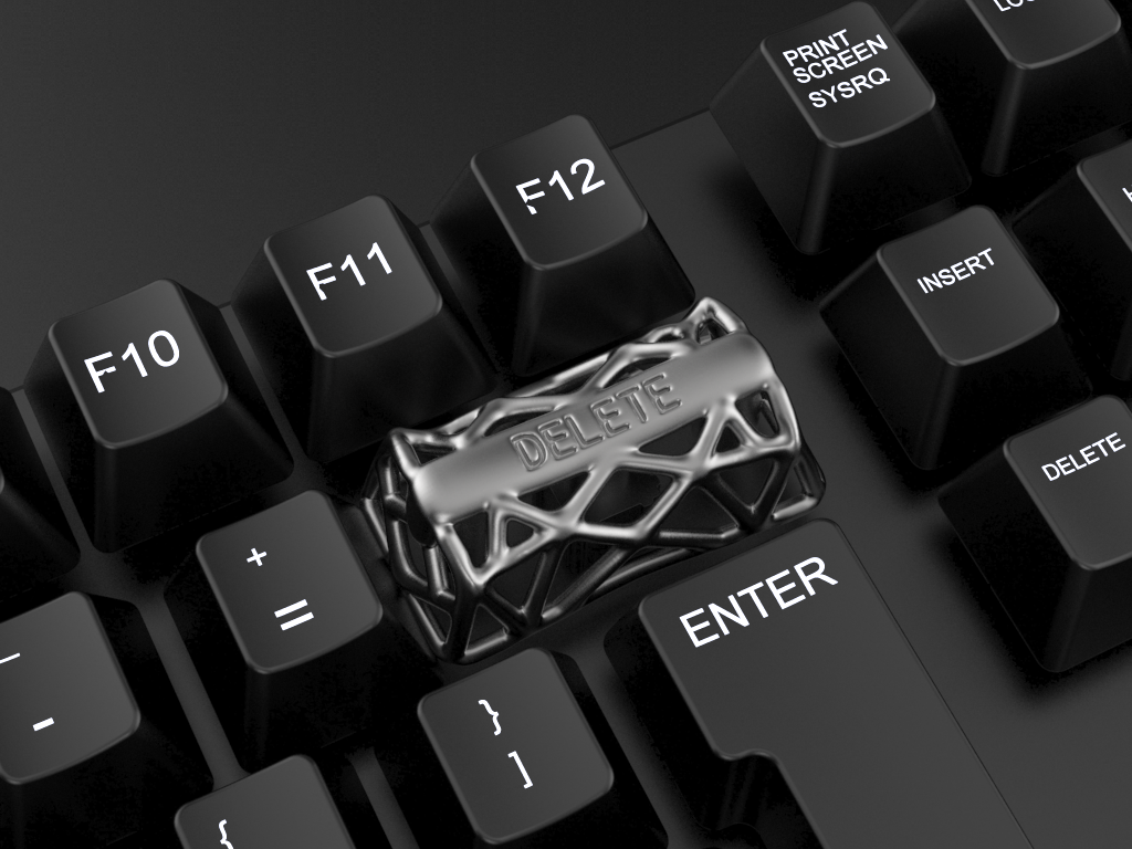 Imitation metal texture, hollow design, resin material, mechanical keyboard decorative keycaps with metal texture and personalized paint surface.