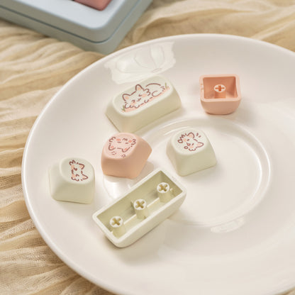 MOA height strawberry kitten magnetic axis mechanical keyboard keycap PBT thermal sublimation customization