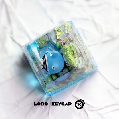 Pok é mon series,Poliwhirl, Crystal drops of glue material artisankeycaps, cute decorative keycaps