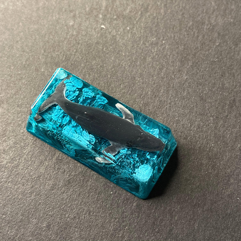 Whale resin keycap OEM mechanical keyboard personalized backspace key 2x translucent keycap