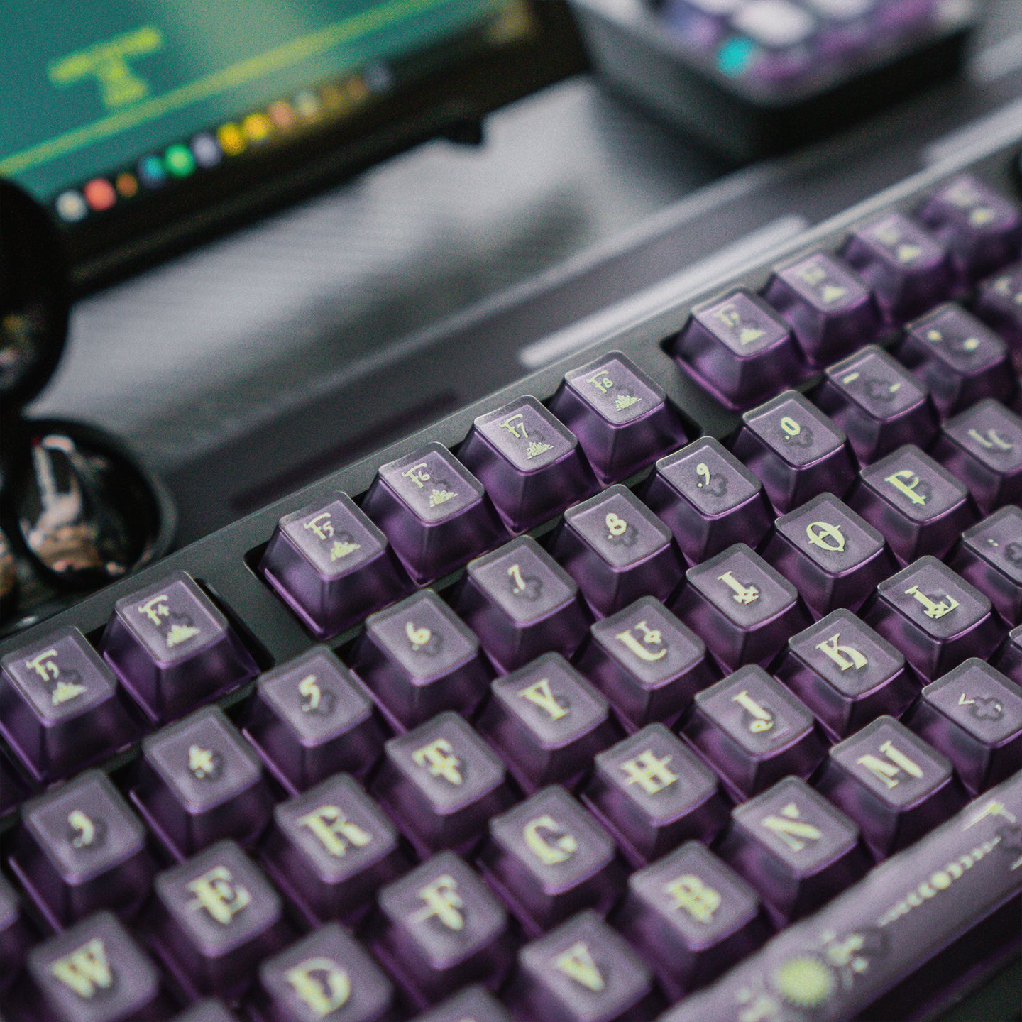 Original design Harry Potter purple PC semi transparent mechanical keyboard personalized keycap set factory height