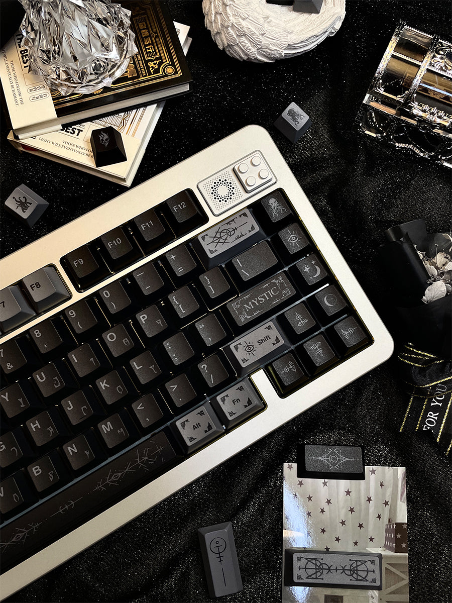 Mysterious subject themed keycap set, PBT original factory five sided heat sublimation customized keyboard personalized keycap set