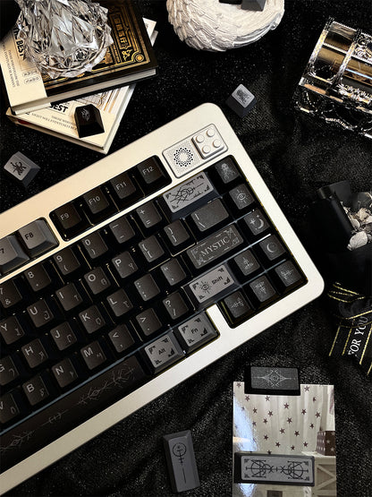 Mysterious subject themed keycap set, PBT original factory five sided heat sublimation customized keyboard personalized keycap set