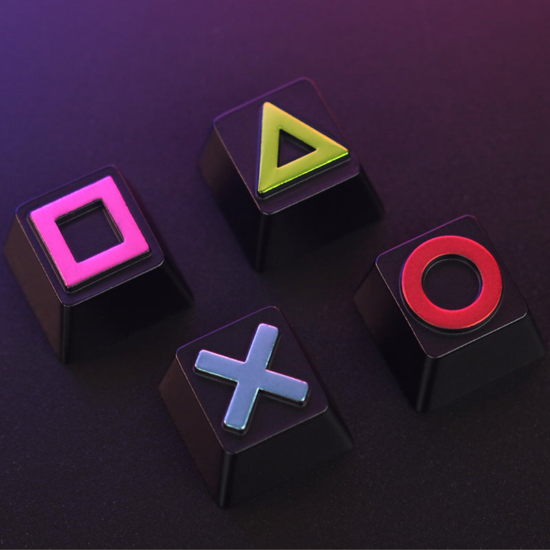 Game controller graphics with personalized zinc aluminum metal keycaps and buttons