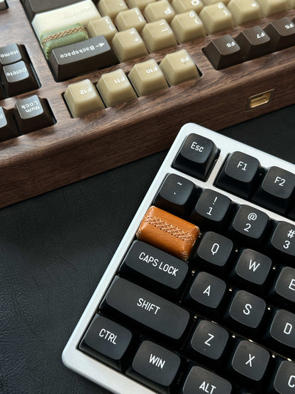 Genuine leather small square keycap 1.5U personalized keycap single piece handmade retro keycap color keycap mechanical keycap