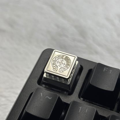 Chrome Hearts style, full keyboard key positions, 925 sterling silver custom trendy cultural keycaps, fashionable and personalized artistic decorative keycaps.